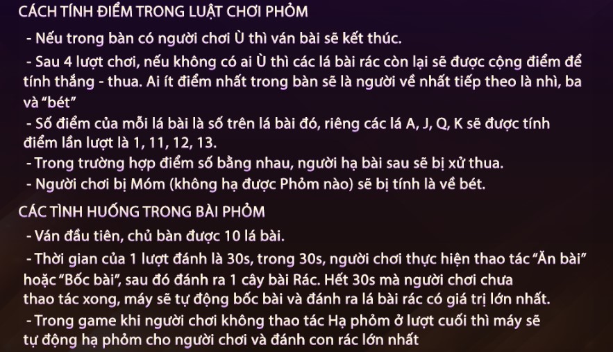 Cách tính điểm